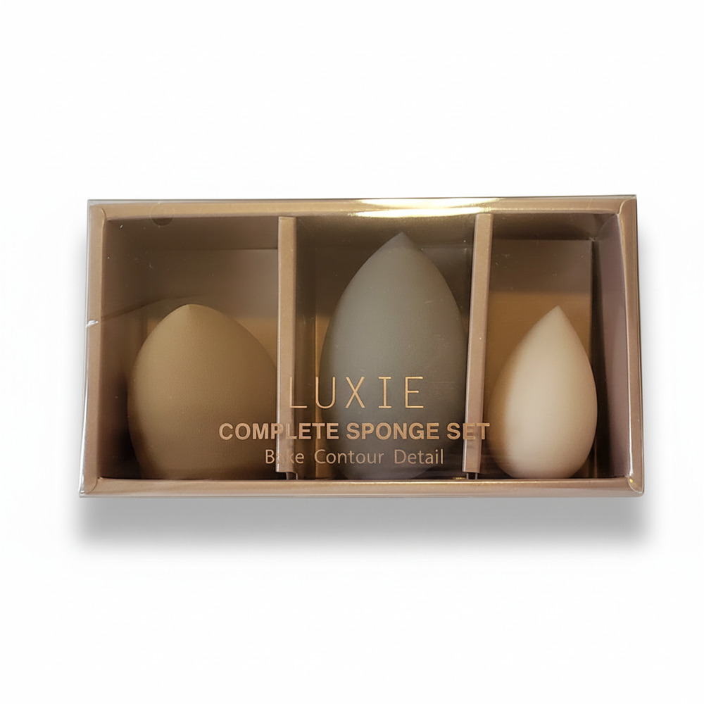 Luxie Complete Sponge Set 3 Pack Bake Contour Detail Brand New In Box! Neutral